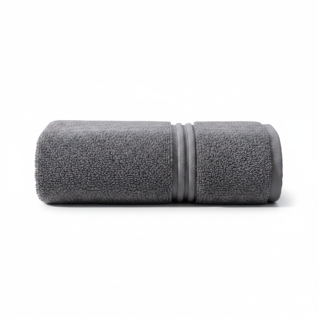 Lunar Oceans Plush Cotton Bath Towel (L) - Grey