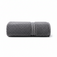 Lunar Oceans Plush Cotton Bath Towel (L) - Grey