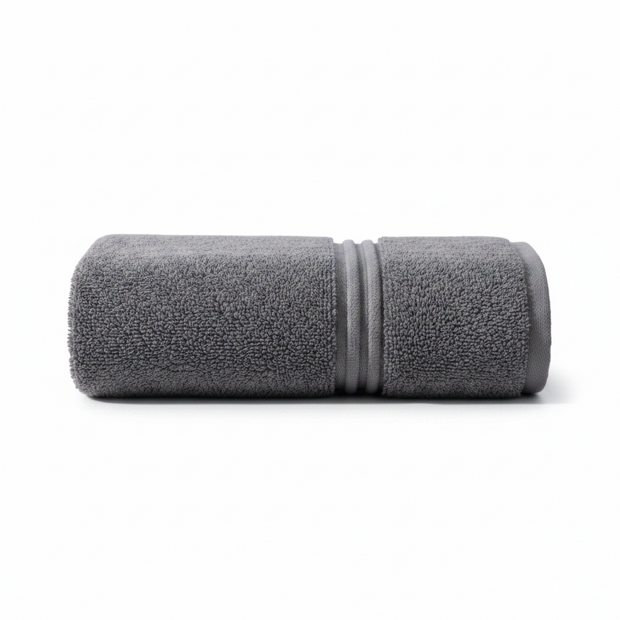 Lunar Oceans Plush Cotton Bath Towel (L) - Grey