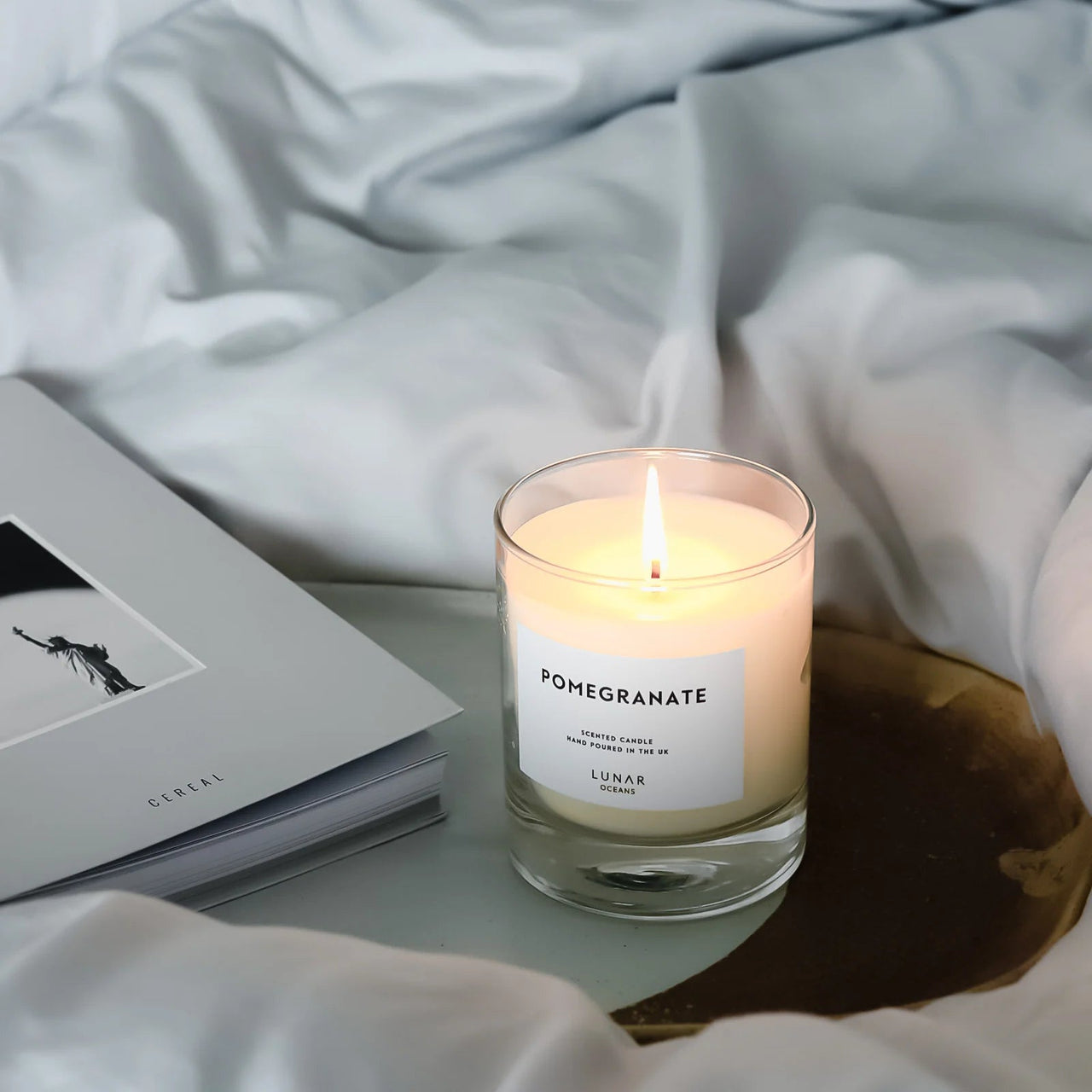 Lunar Oceans Pomegranate Scented Candle - 200g - liquidation.store
