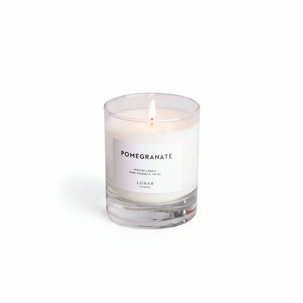 Lunar Oceans Pomegranate Scented Candle - 200g - liquidation.store