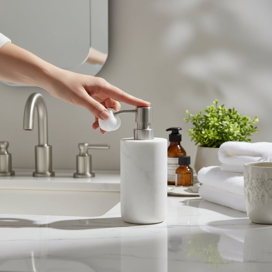 Lunar Oceans Premium Marble Bathroom Accessories Bundle - 5 Items - liquidation.store