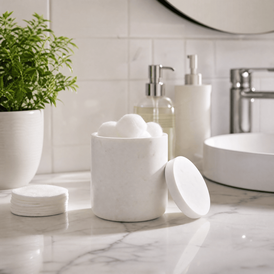 Lunar Oceans Premium Marble Bathroom Accessories Bundle - 5 Items - liquidation.store