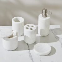 Lunar Oceans Premium Marble Bathroom Accessories Bundle - 5 Items - liquidation.store