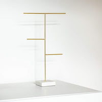 Lunar Oceans Three Tier Gold & Marble Jewellery Stand - Tall Necklace Holder - liquidation.store
