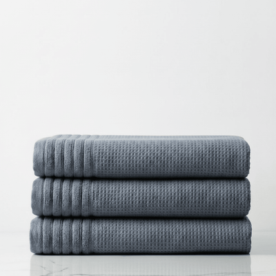 Lunar Oceans Waffle Terry Bath Sheet (XL) - Blue (Set of 3) - liquidation.store