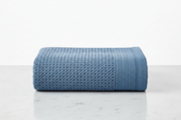 Lunar Oceans Waffle Terry Bath Towel (L) - Blue
