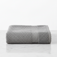Lunar Oceans Waffle Terry Bath Towel (L) - Grey