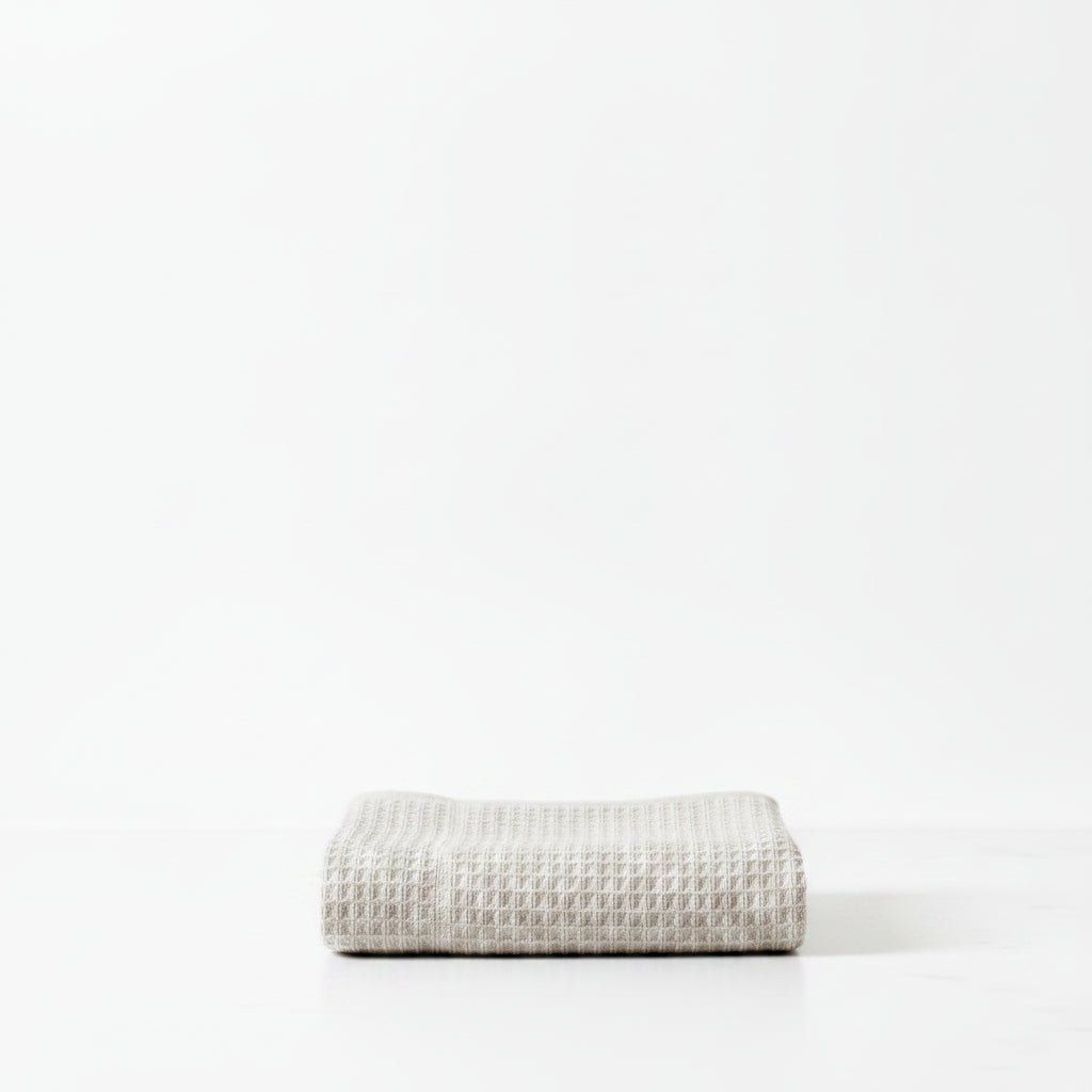 Lunar Oceans Waffle Terry Face Cloth - Oatmeal - liquidation.store