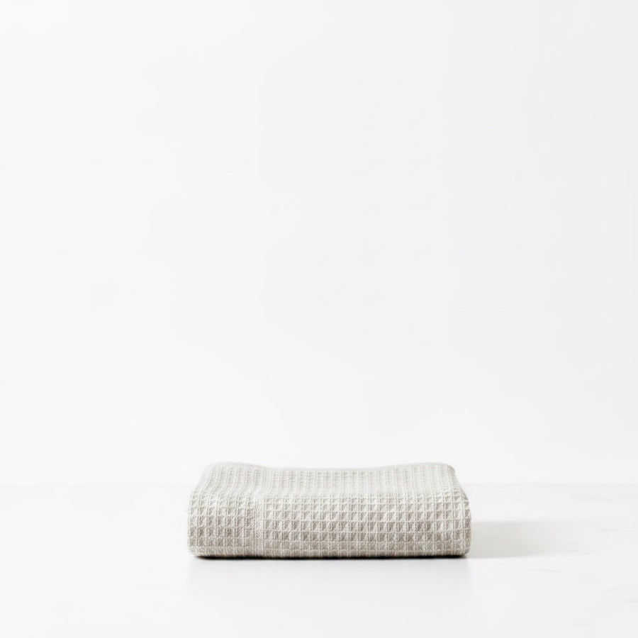 Lunar Oceans Waffle Terry Face Cloth - Oatmeal - liquidation.store