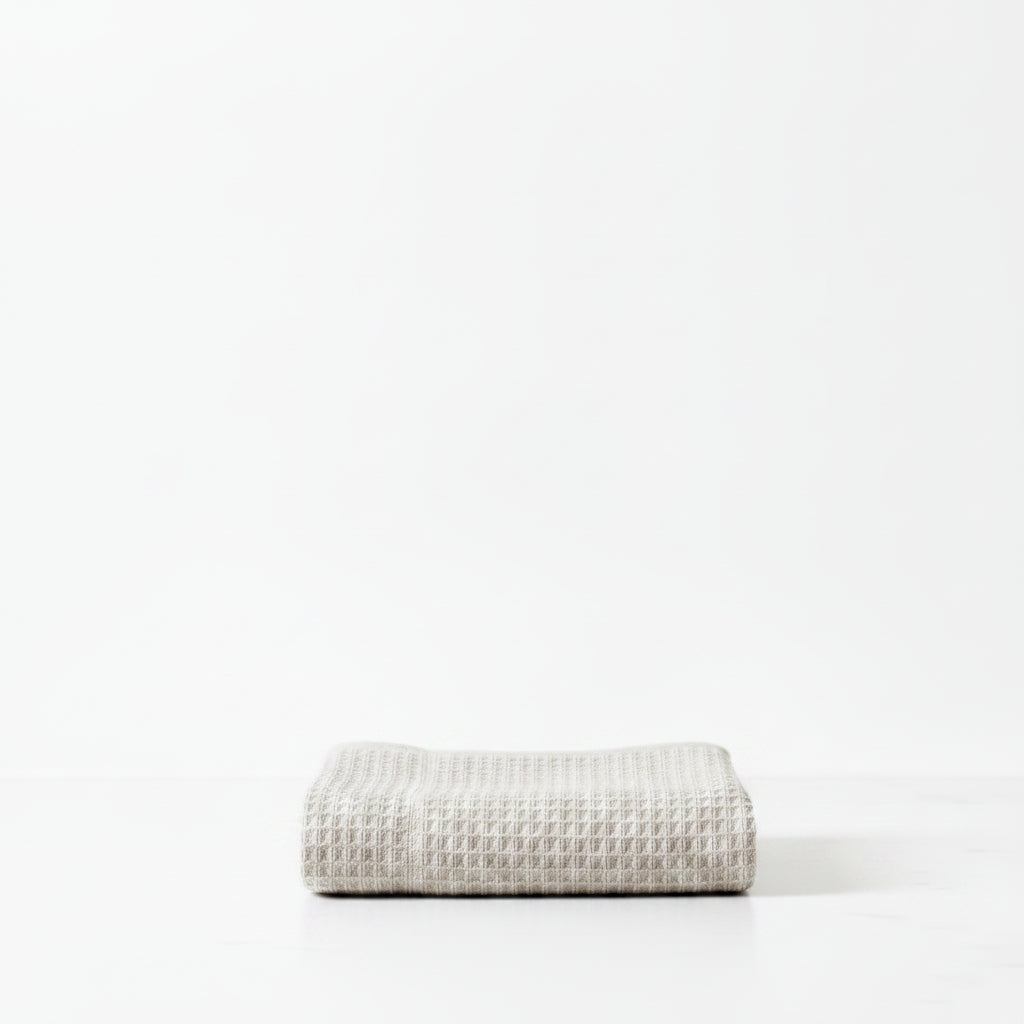 Lunar Oceans Waffle Terry Face Cloth - Oatmeal
