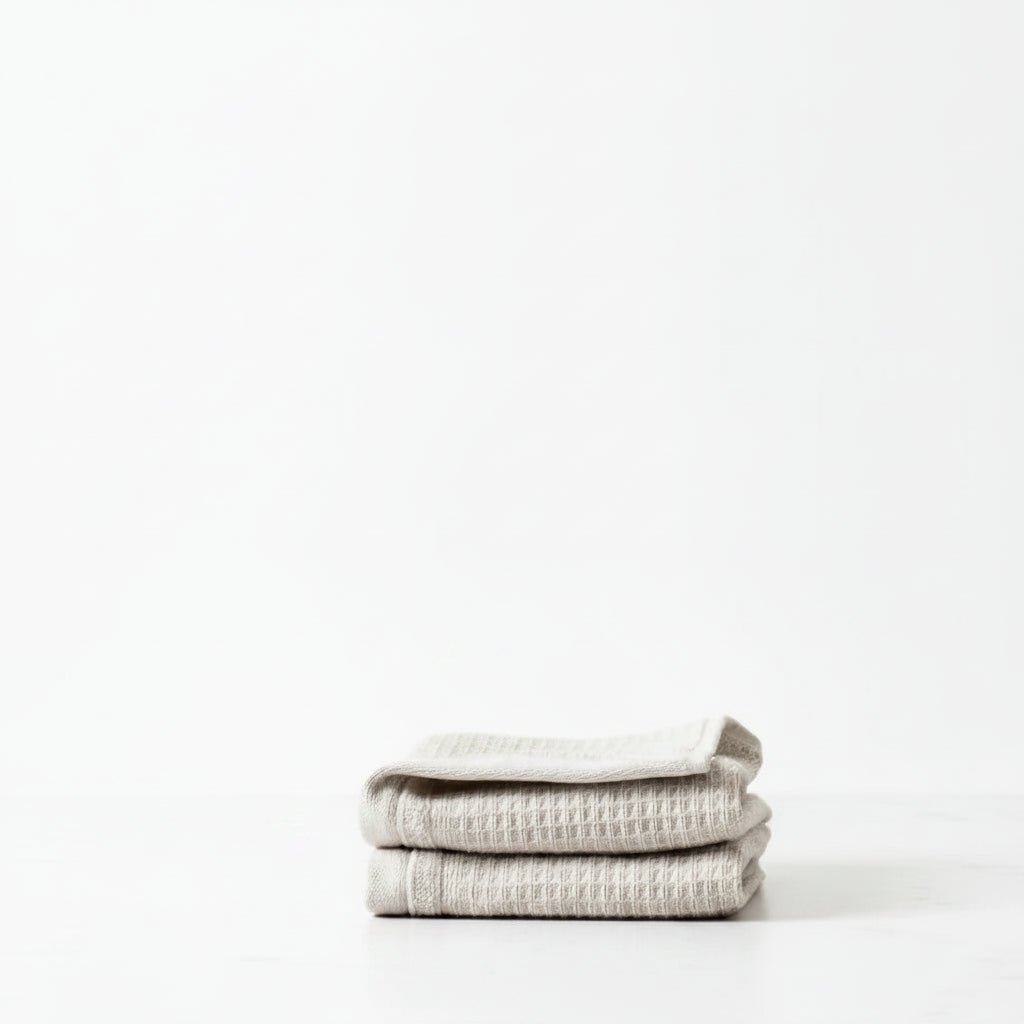 Lunar Oceans Waffle Terry Face Cloth (Pair) - Oatmeal - liquidation.store