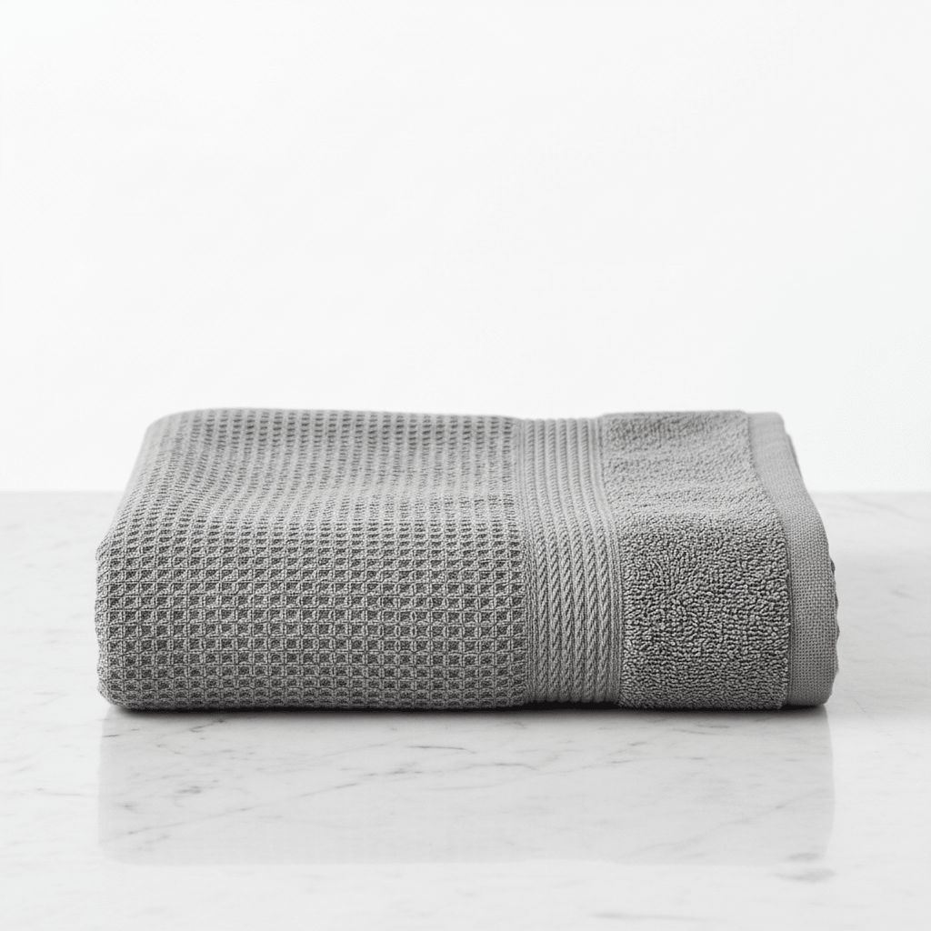 Lunar Oceans Waffle Terry Hand Towel - Grey - liquidation.store