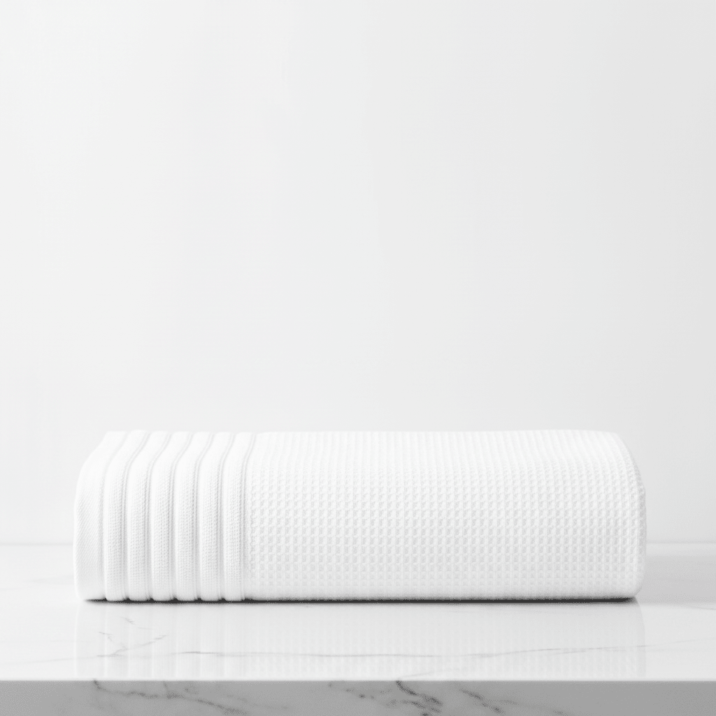 Lunar Oceans Waffle Terry Hand Towel (White) - liquidation.store