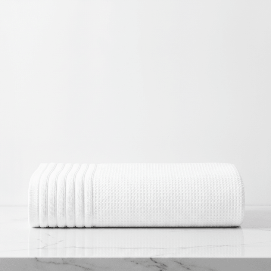 Lunar Oceans Waffle Terry Hand Towel (White) - liquidation.store