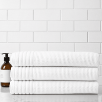 Lunar Oceans Waffle Terry Hand Towels (White) - 3 Pack - liquidation.store