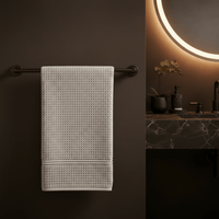 Luxury Waffle Cotton Bath Towel Oatmeal x3 - liquidation.store