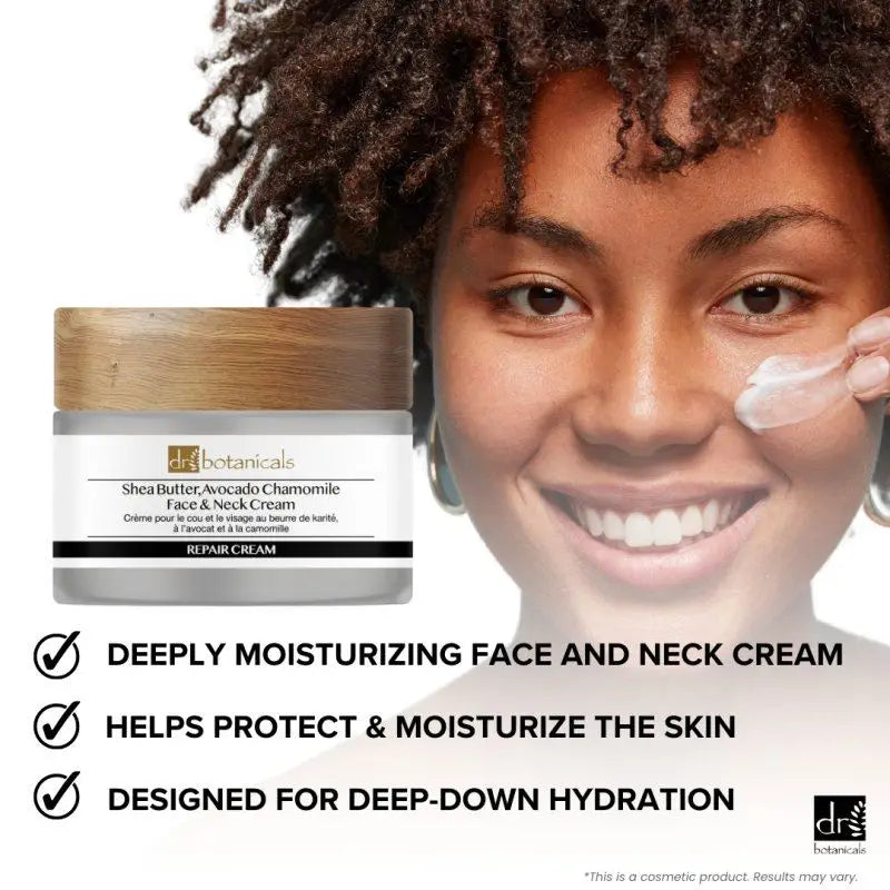 Dr Botanicals Shea Butter, Avocado Chamomile Face & Neck Cream 50ml