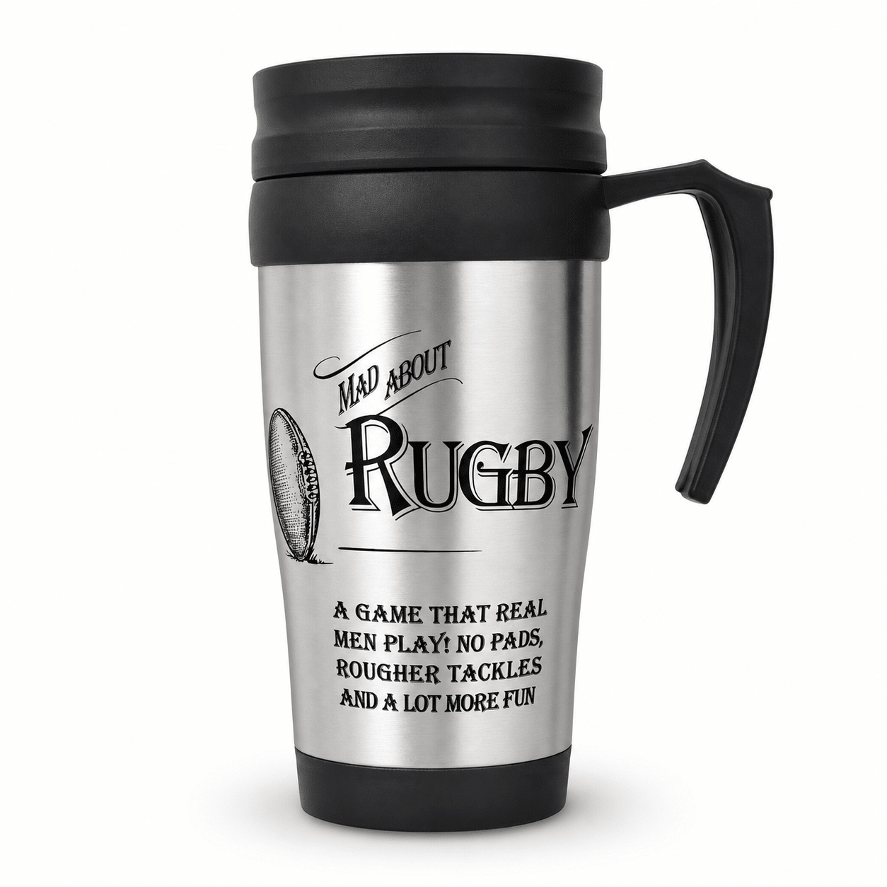 Mad About Rugby Stainless Steel Travel Mug - 207ML - liquidation.store