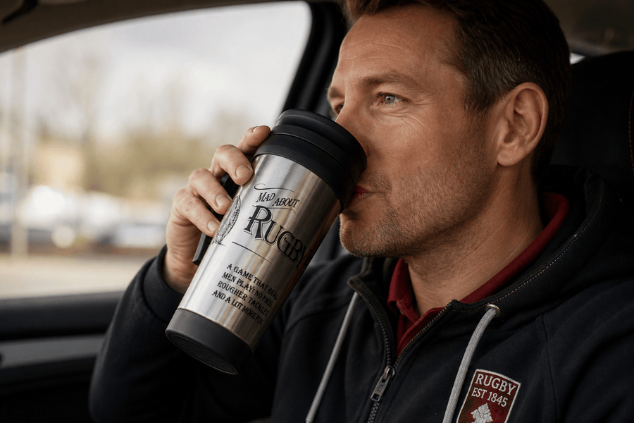 Mad About Rugby Stainless Steel Travel Mug - 207ML - liquidation.store