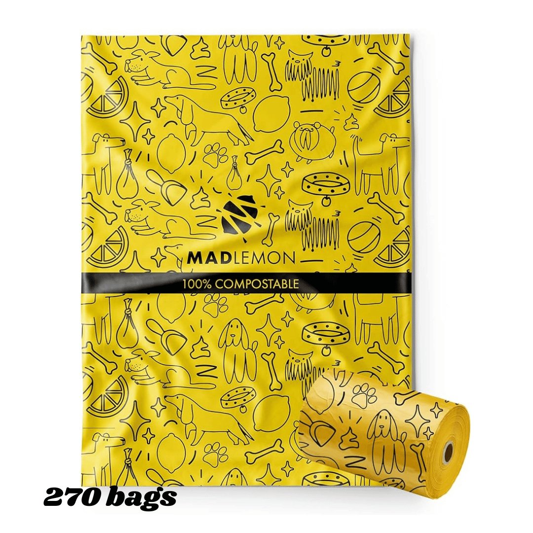 Mad Lemon Leak Proof Compostable Dog Poo Bags - 270 bags - liquidation.store