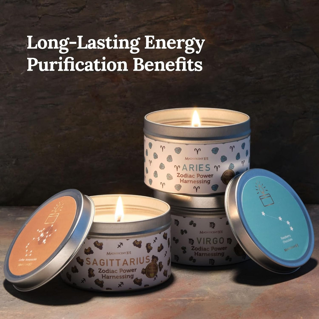 Magnificent 101 Aries Zodiac Sign Scented Soy Wax Candle (Raspberry & Chocolate) - liquidation.store