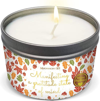 Magnificent 101 MANIFESTING A Gratitude State of Mind Tin Candle - 170g - liquidation.store