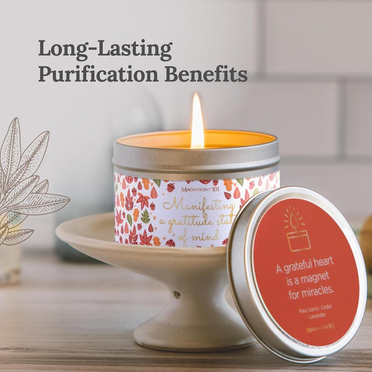 Magnificent 101 MANIFESTING A Gratitude State of Mind Tin Candle - 170g - liquidation.store