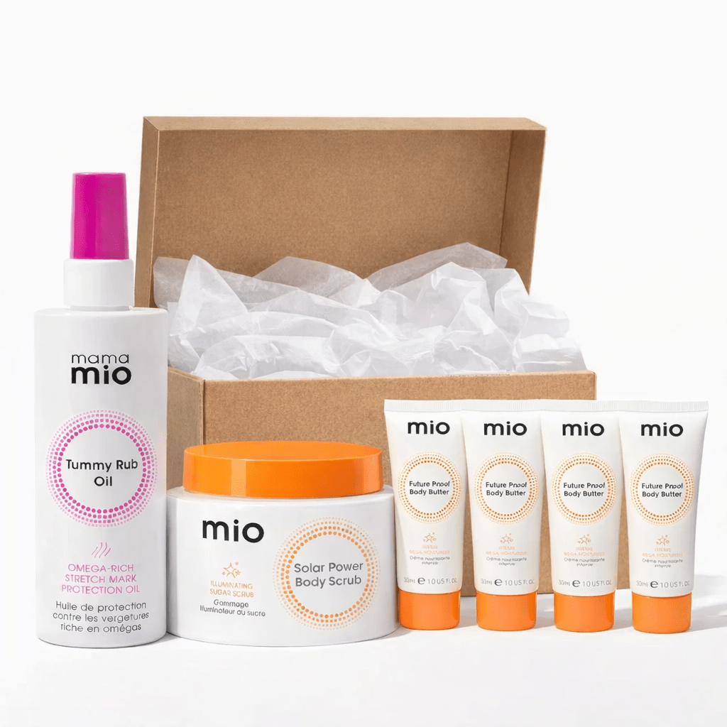 Mama Mio 6 - Piece Body Care Gift Set - Butters, Oil & Scrub - liquidation.store