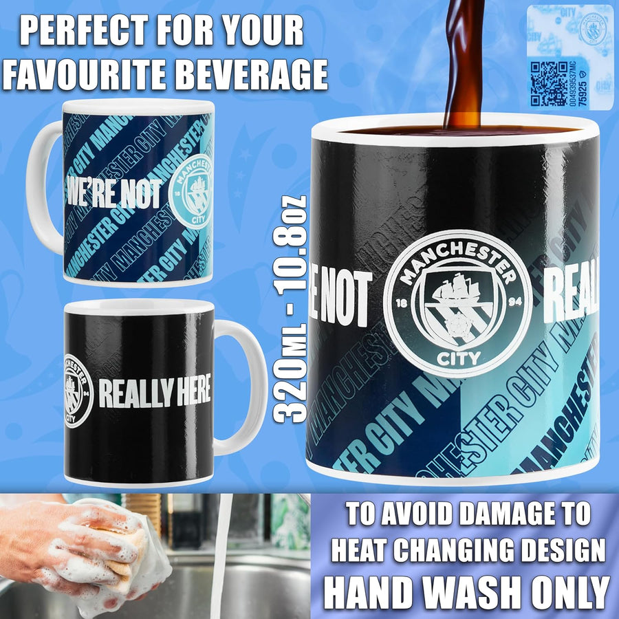 Manchester City F.C. Coffee Mug, 320ml Ceramic Heat Colour Changing Mug - liquidation.store