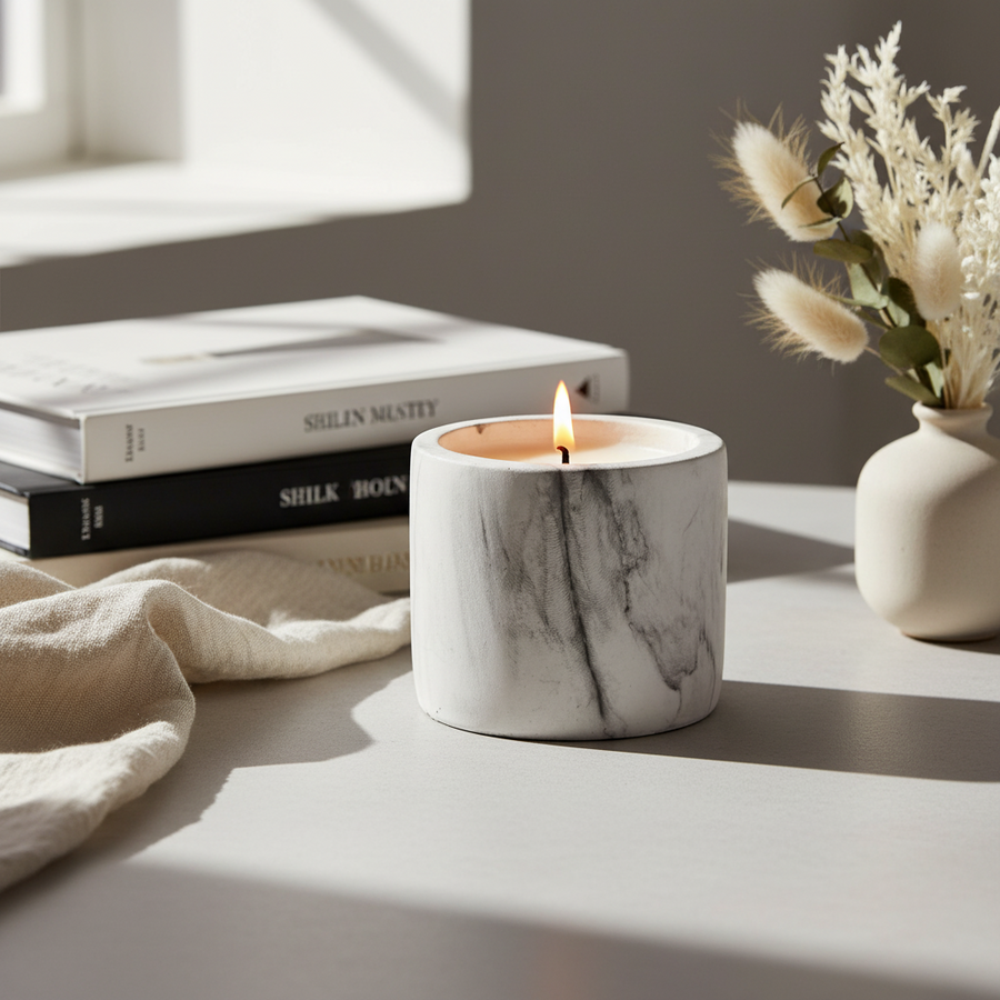 Pecksniff’s General Store Marble Candle Flower Shop - 150g