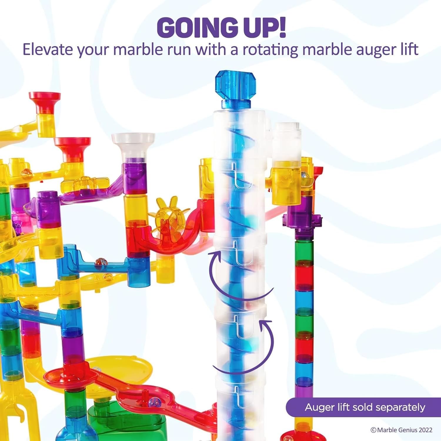 Marble Genius Marble Run Auger Lift Extension Blue – liquidation.store