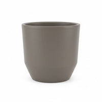 Matte Gray Ceramic Planter Pot With Drainage Design 12cm - liquidation.store