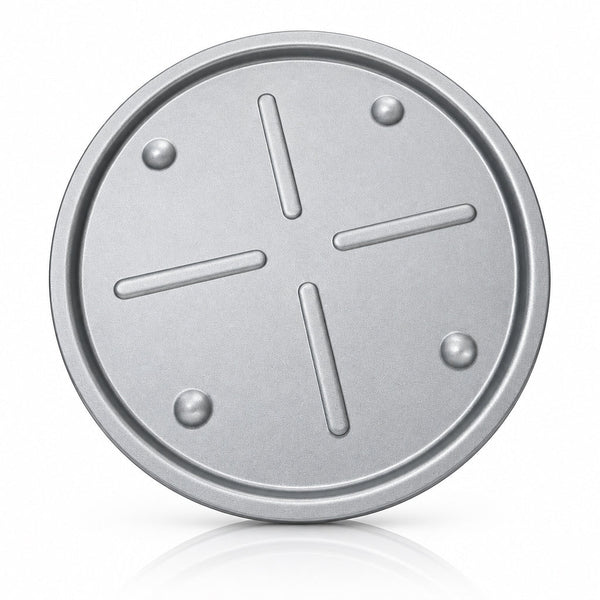 Metallic Round Pizza Pan with Raised Edge - 25cm (Grey) - liquidation.store
