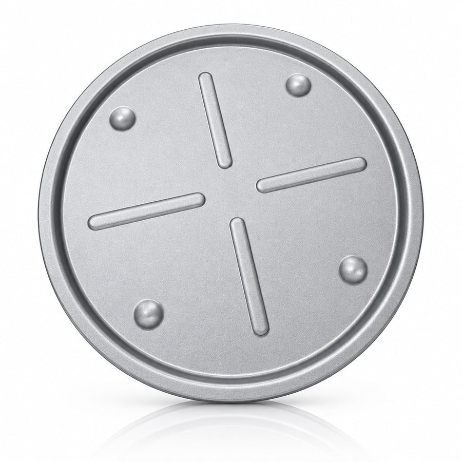Metallic Round Pizza Pan with Raised Edge - 25cm (Grey) - liquidation.store