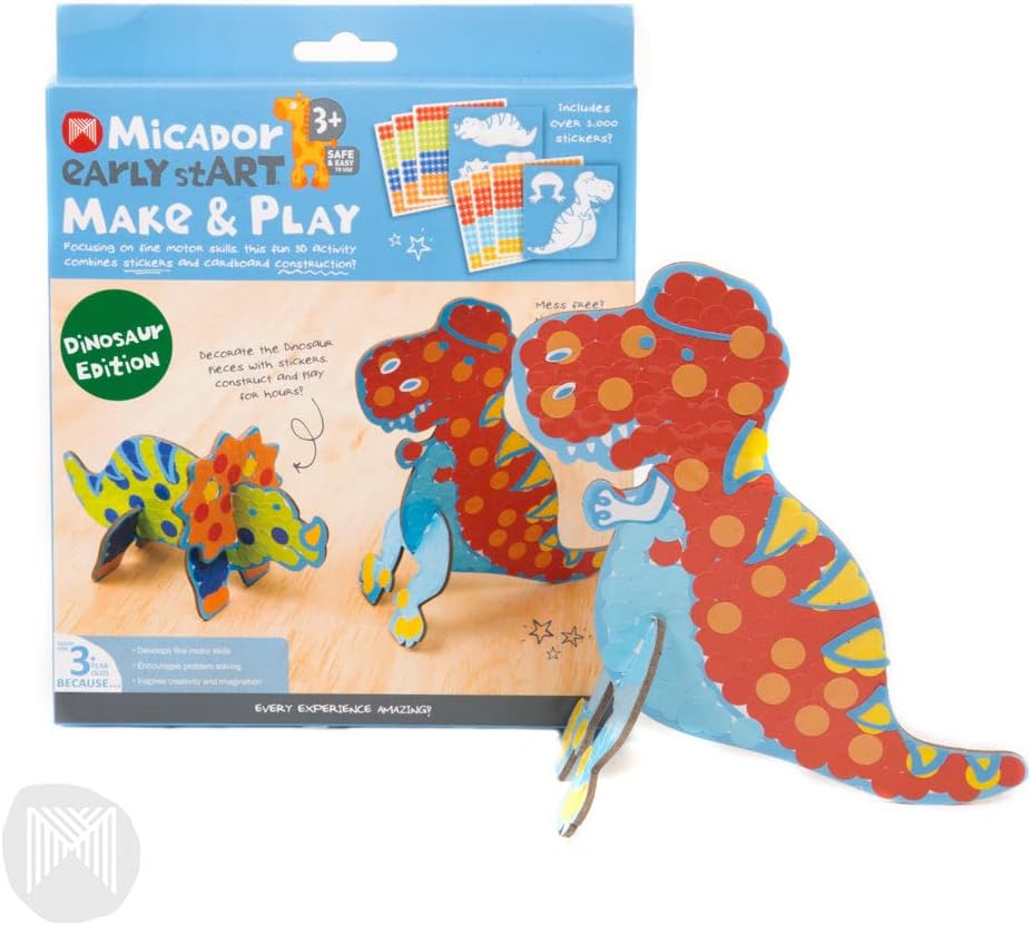 Micador early stART Dinosaur 3D Sticker & Construction Kit (3YRS+) - liquidation.store