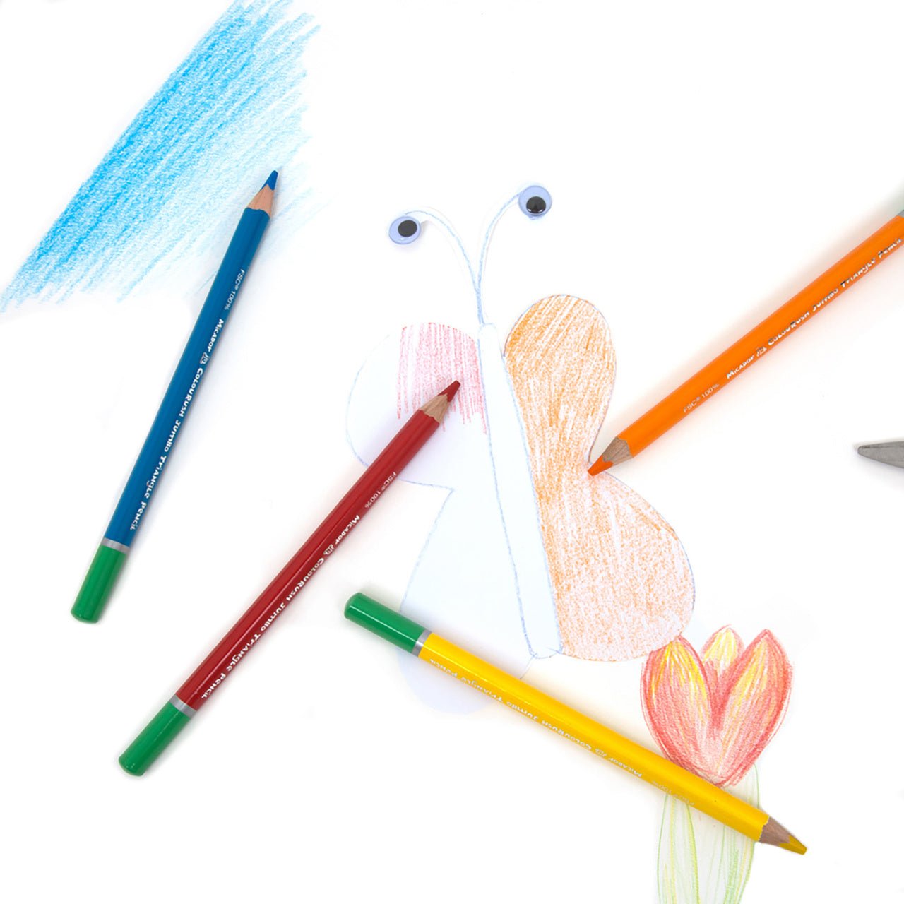 Micador Jumbo Triangle Pencils 12 Colours (3+YRS) - liquidation.store