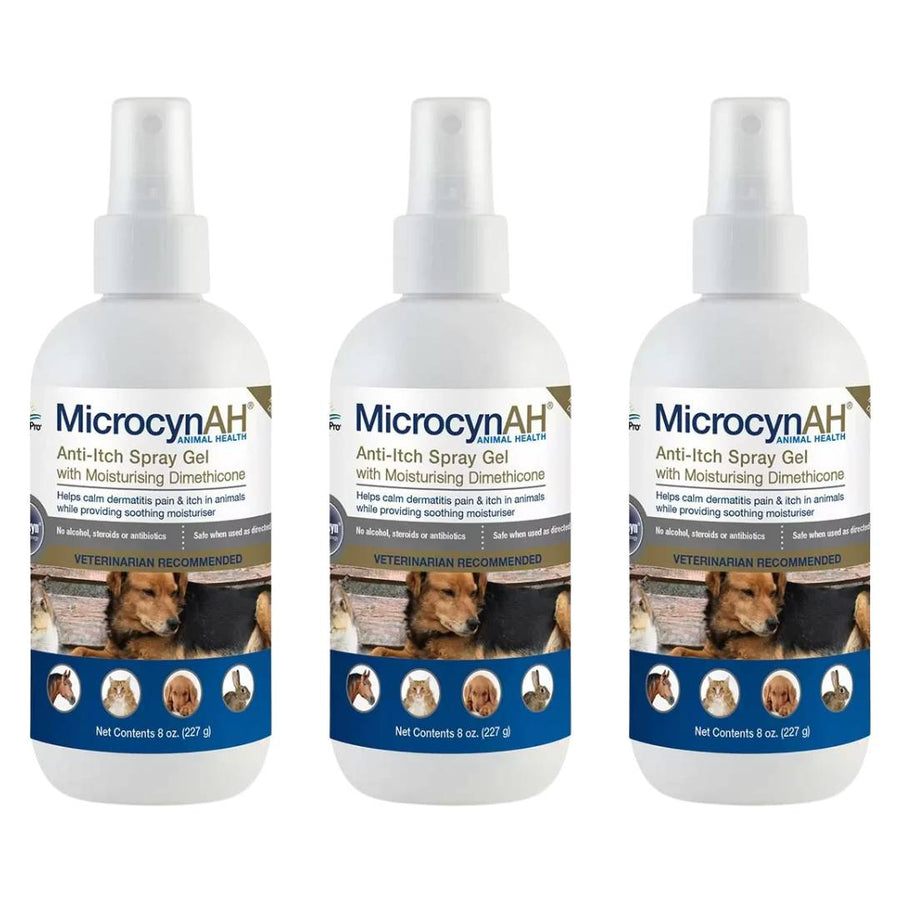 Microcyn AH Anti - Itch Soothing Spray Gel for Pets - 237ml X3 - liquidation.store