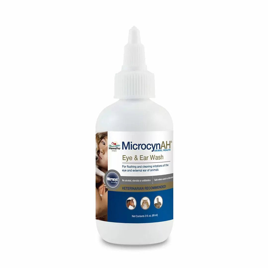 Microcyn AH Eye & Ear Wash, Cleaning & wound care for Pets - 89ml X3 - liquidation.store