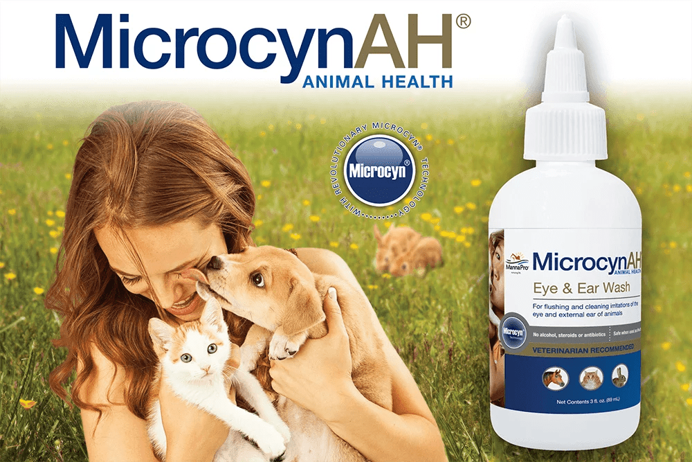 Microcyn AH Eye & Ear Wash, Cleaning & wound care for Pets - 89ml X3 - liquidation.store