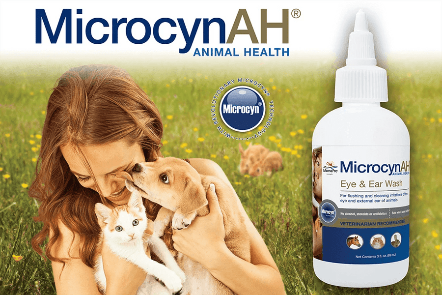 Microcyn AH Eye & Ear Wash, Cleaning & wound care for Pets - 89ml X3 - liquidation.store