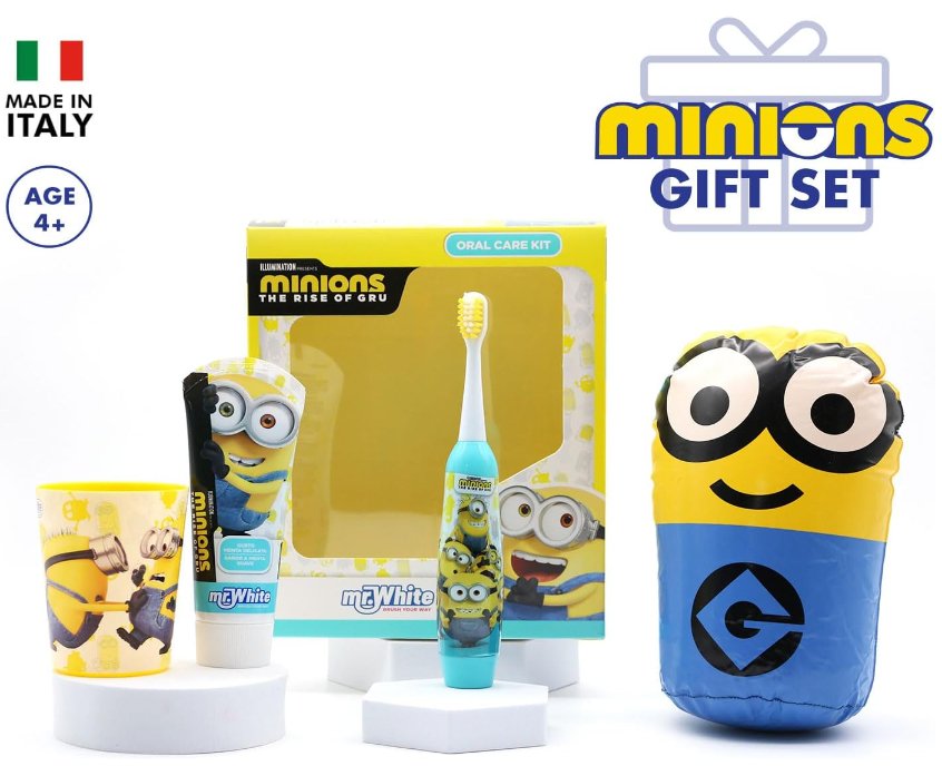 Minions Kids Electric Toothbrush Gift Set - Age4+ - liquidation.store