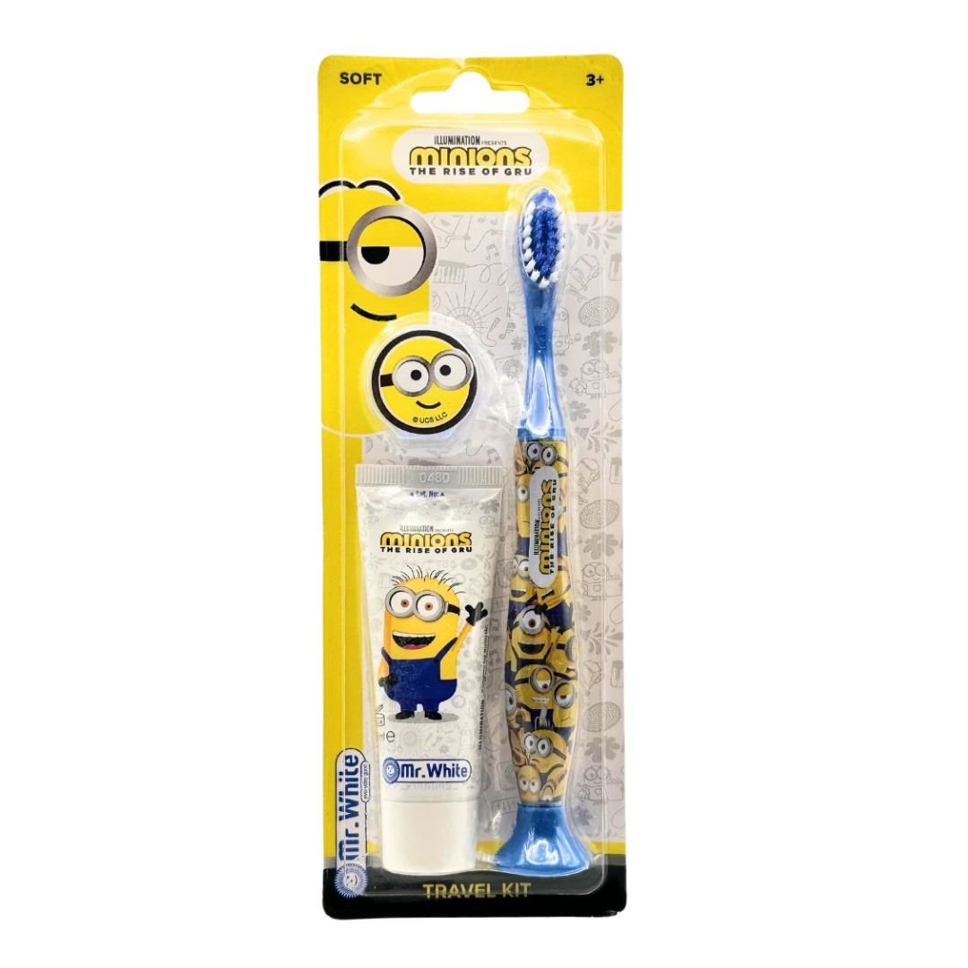 Minions Kids Electric Toothbrush Gift Set + Travel Kit - Age4+ - liquidation.store