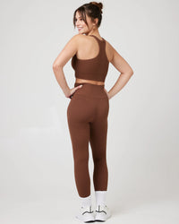 Snuggz Fit Super Stretch V Neck Bar and Legging Brown Set (Various Sizes)