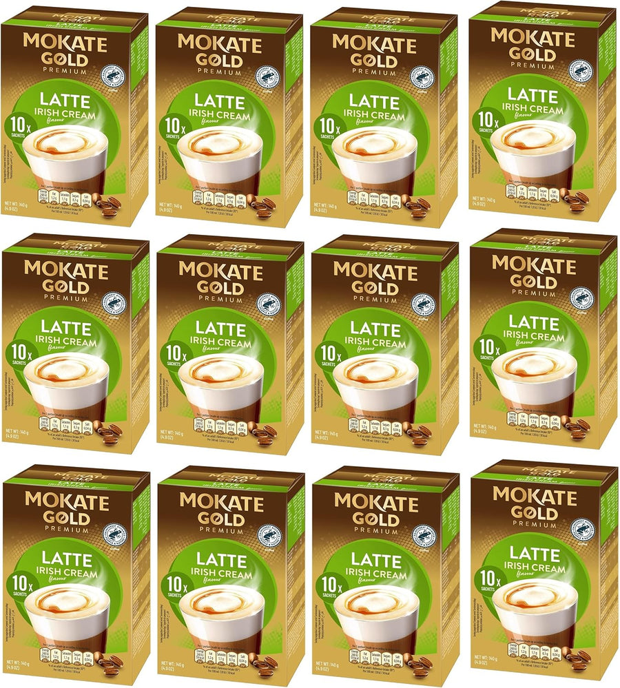 Mokate Gold Premium Irish Cream Latte Coffee Sachets x10 - Pack of 12 (120 Sachets) - liquidation.store