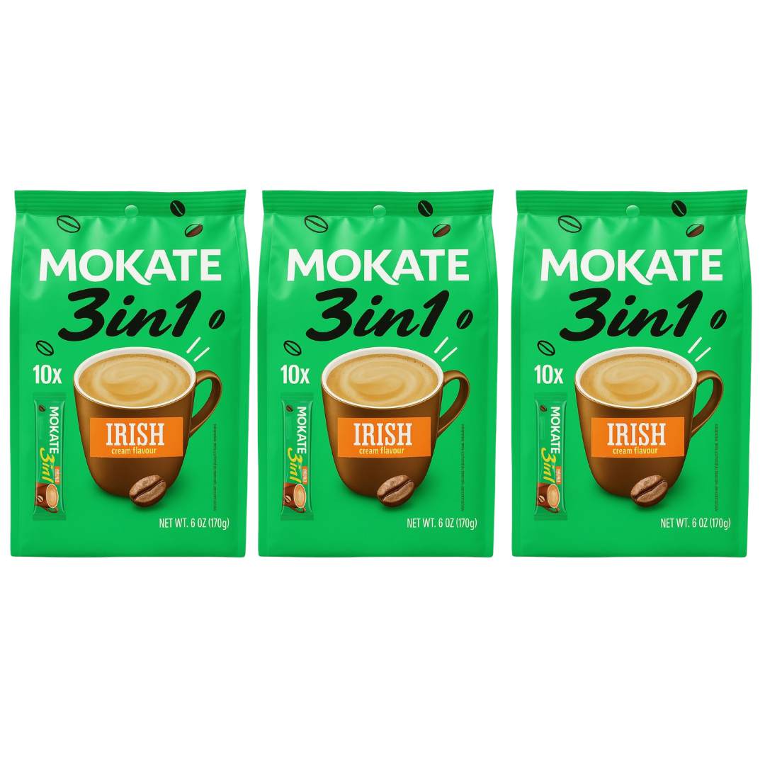 Mokate Irish 3 in1 Coffee - 3 Pack (30 Sachet Total) - liquidation.store
