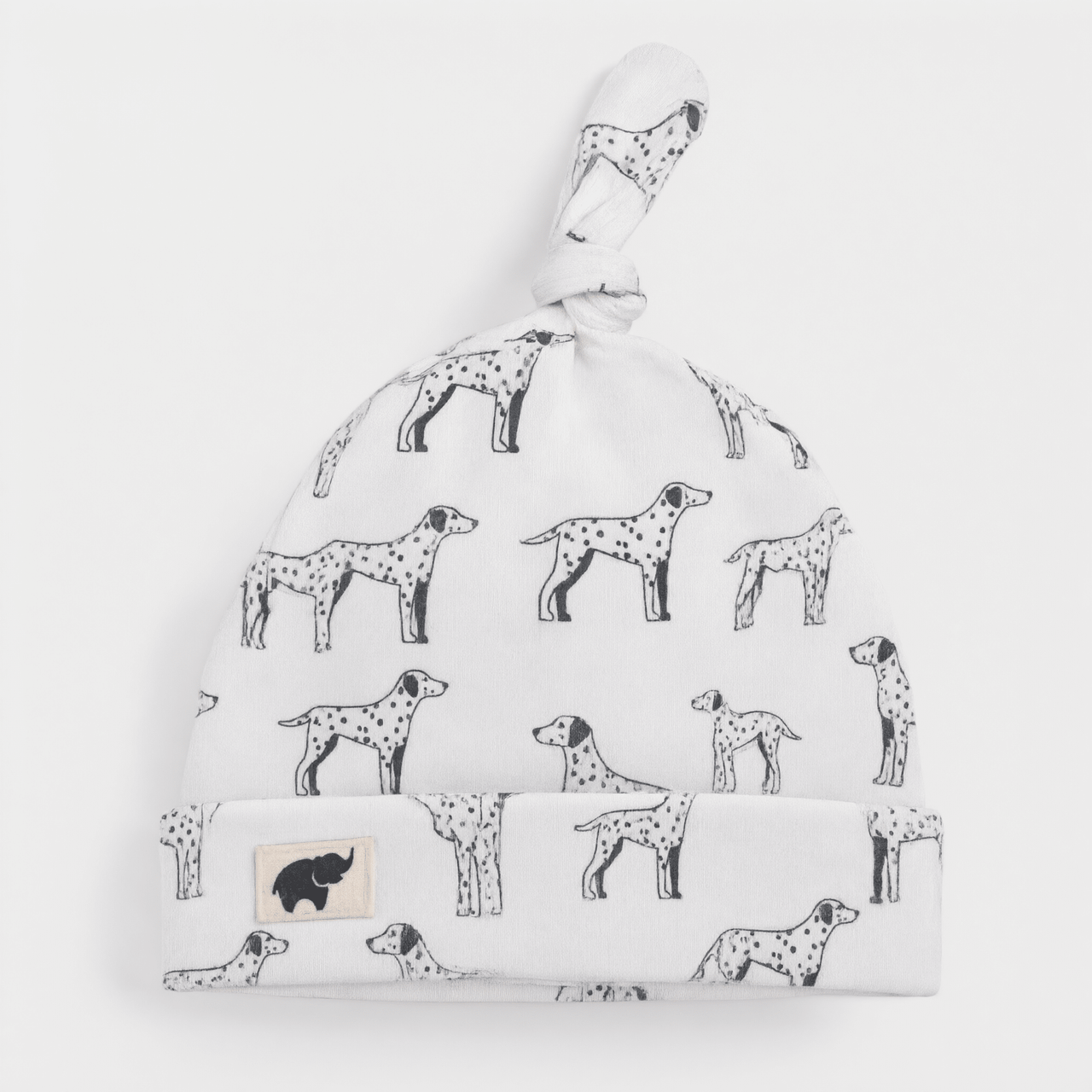 Monica + Andy Baby Top Knot Cap - Dalmatian (0-6M) - liquidation.store