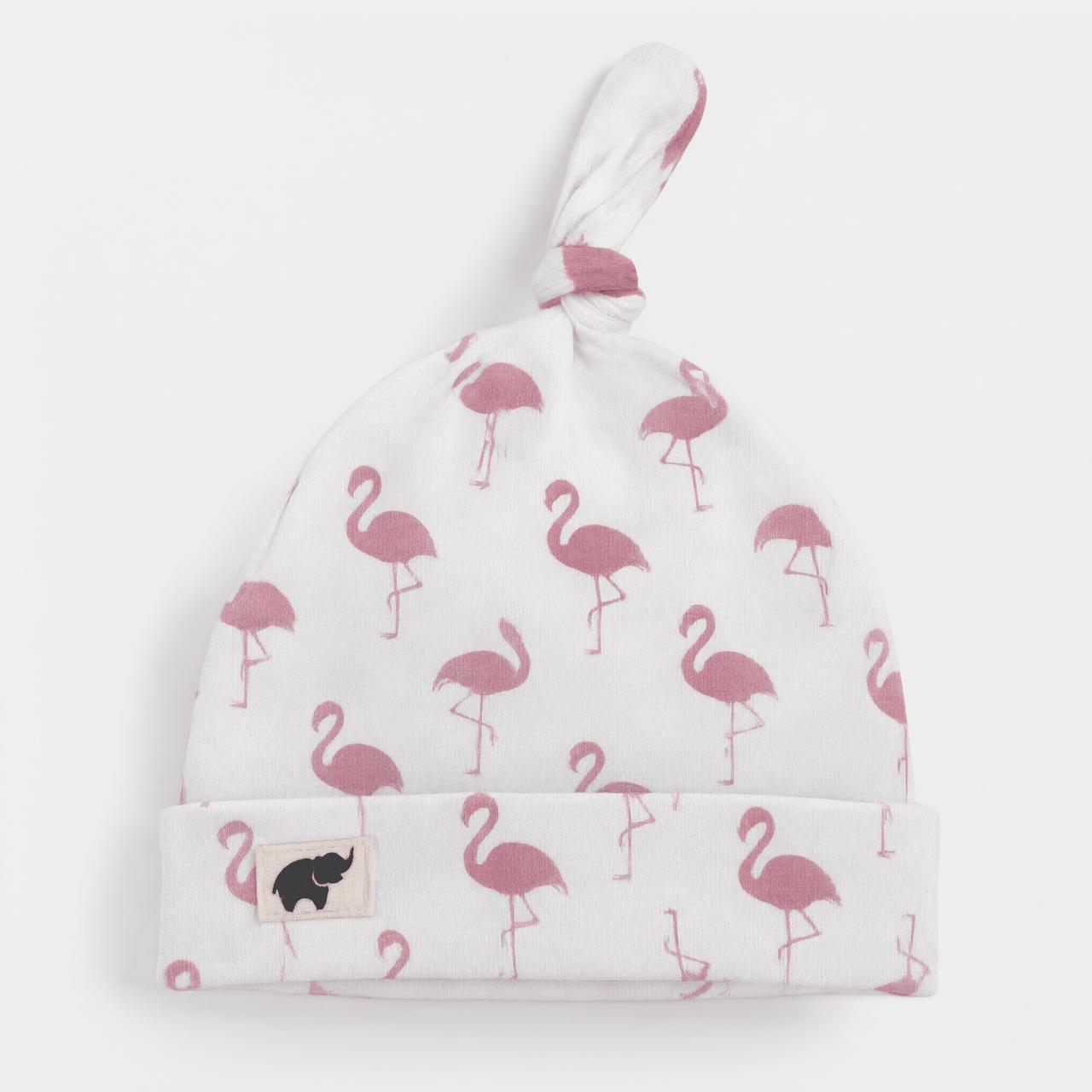 Monica + Andy Baby Top Knot Cap - Flamingo (0-6M) - liquidation.store