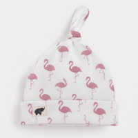 Monica + Andy Baby Top Knot Cap - Flamingo (0-6M) - liquidation.store