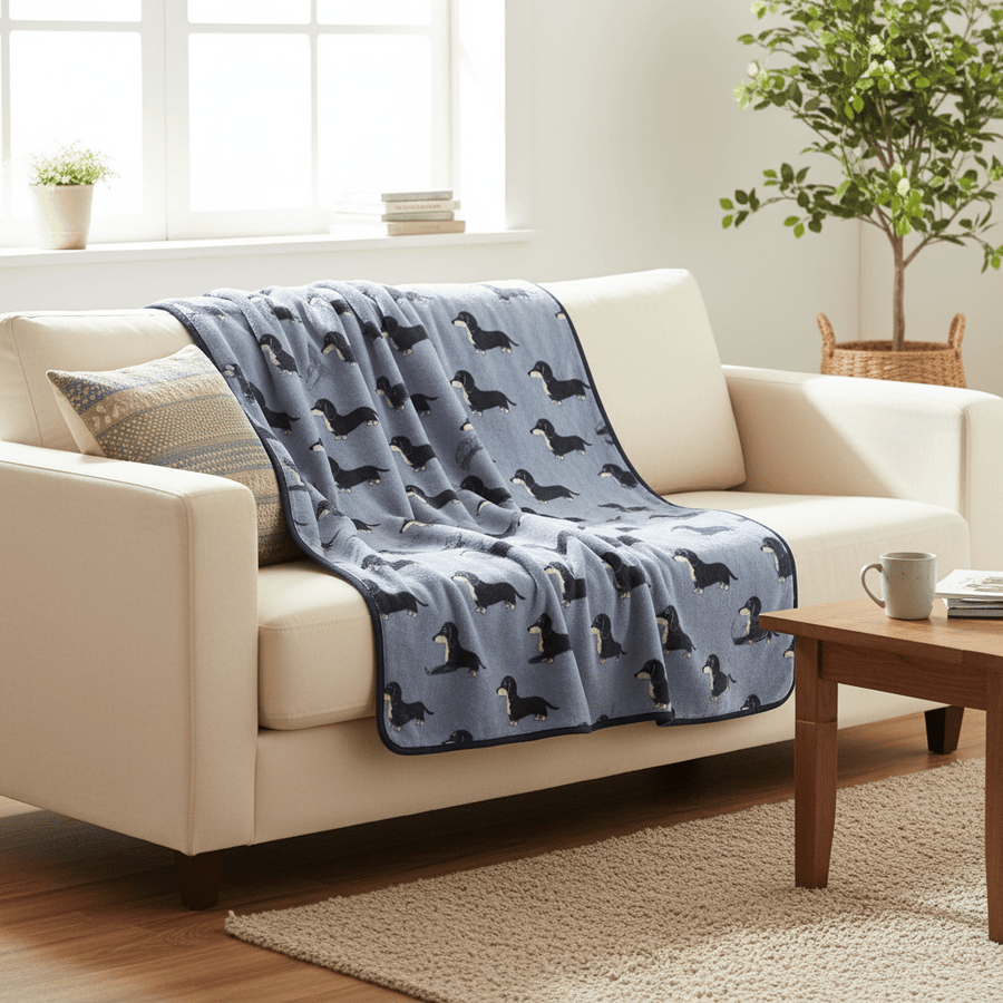 Monica + Andy Cotton Lycra Blanket - Dashound - liquidation.store